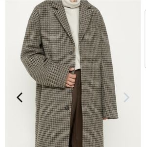 Oak + Fort plaid wool coat